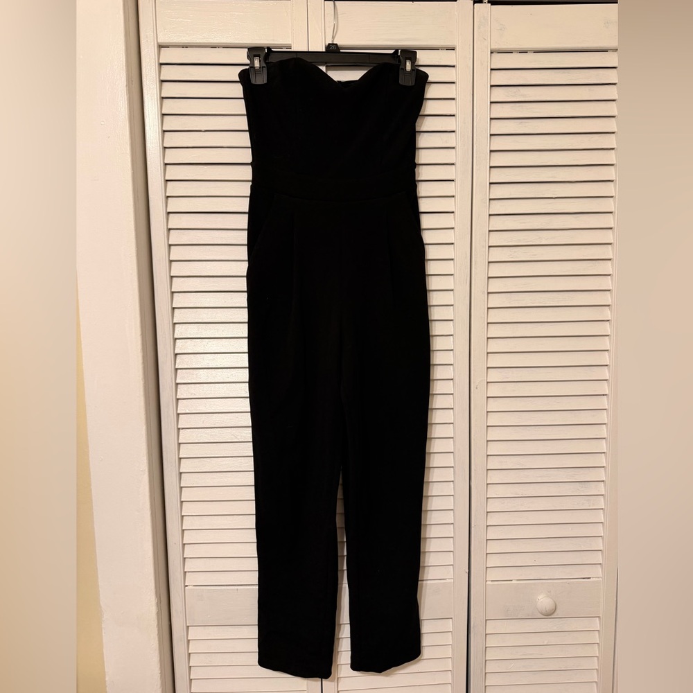 Express Black Strapless Jumpsuit